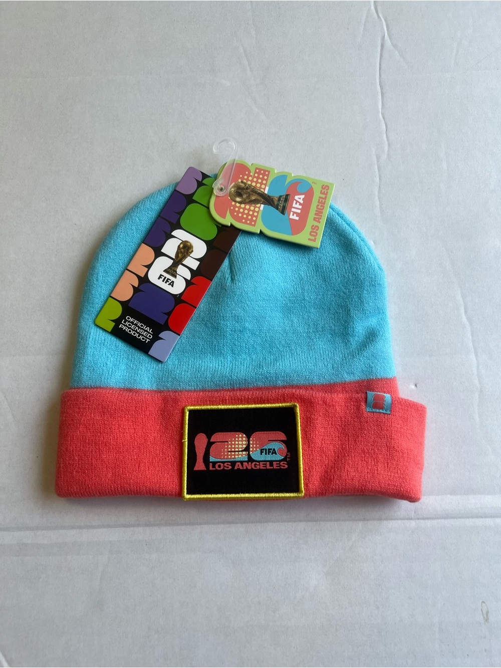 FIFA World Cup  Blue and Coral Beanie Hat